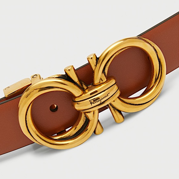 Ferragamo Double Gancini Belt.Color: SIENA TAN - Picture 1 of 8